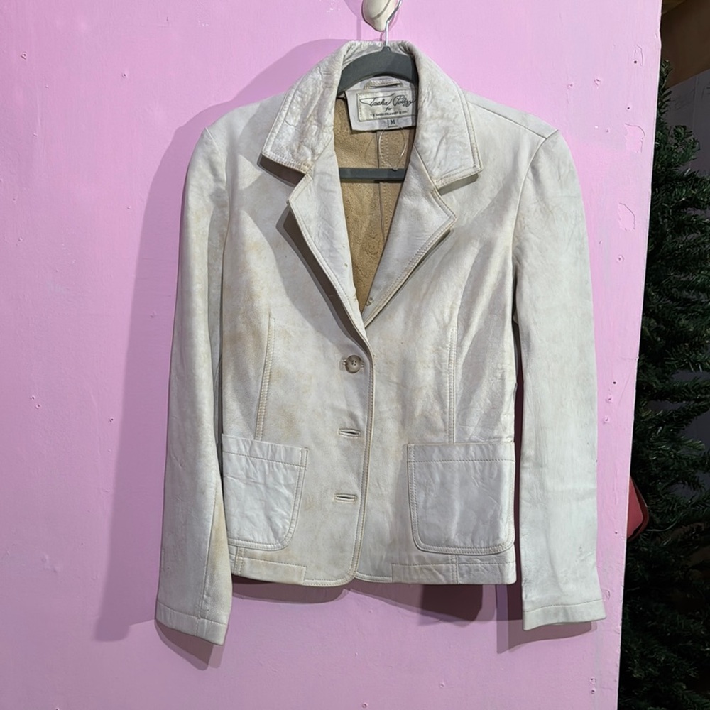 Tasha Polizzi Cream Blazer with Tailored Fit